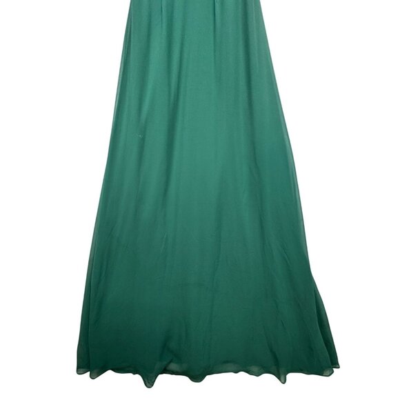 Davids Bridal Chiffon Sleeveless A-Line Gown V-Neck & Spaghetti Straps Dress Siz - Picture 7 of 15